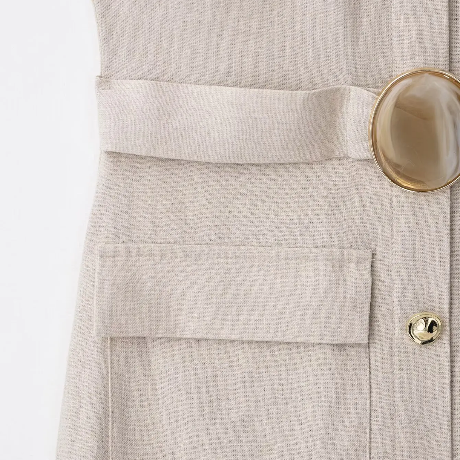 Nina | Sleeveless Round Neck Midi Dress with Pocket