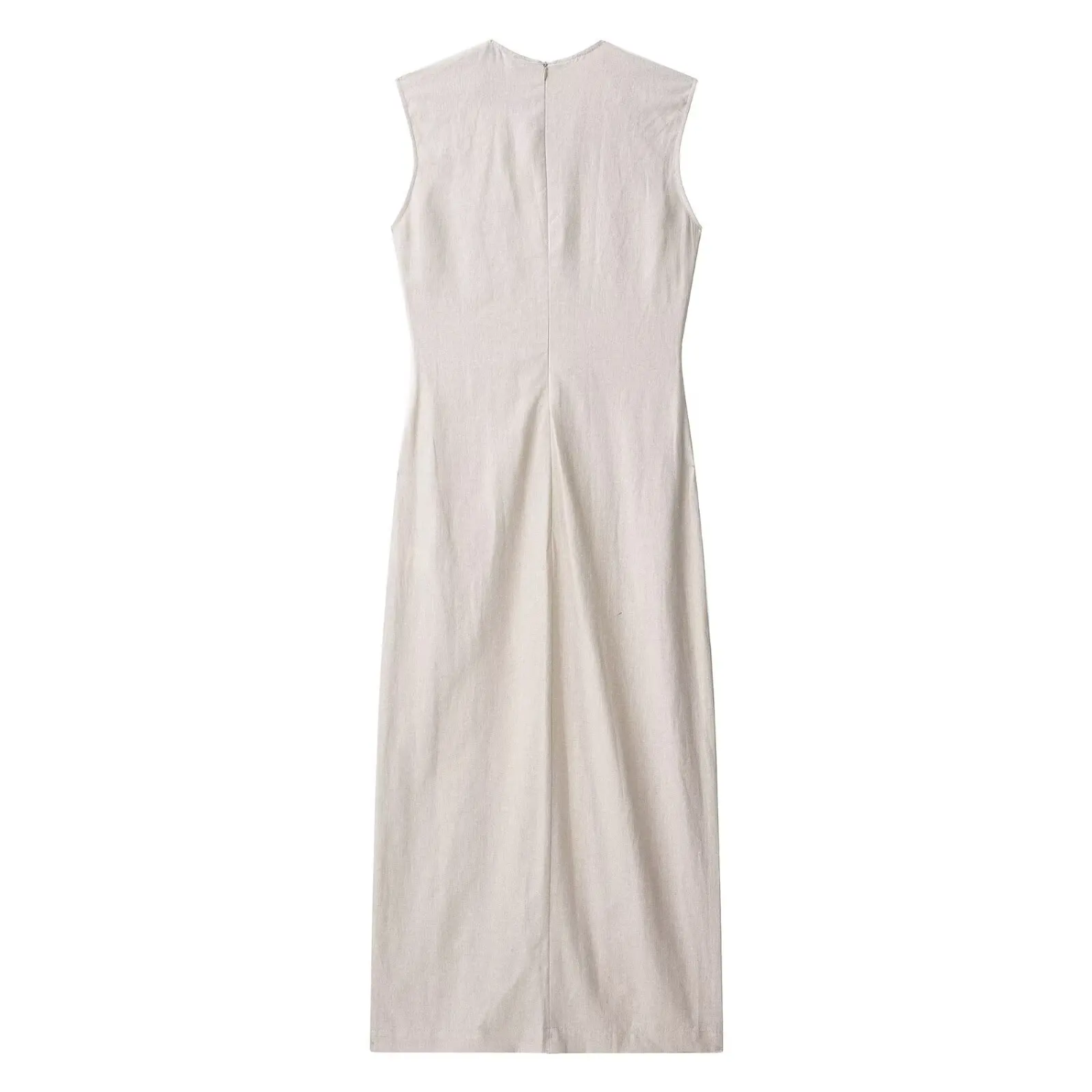Nina | Sleeveless Round Neck Midi Dress with Pocket