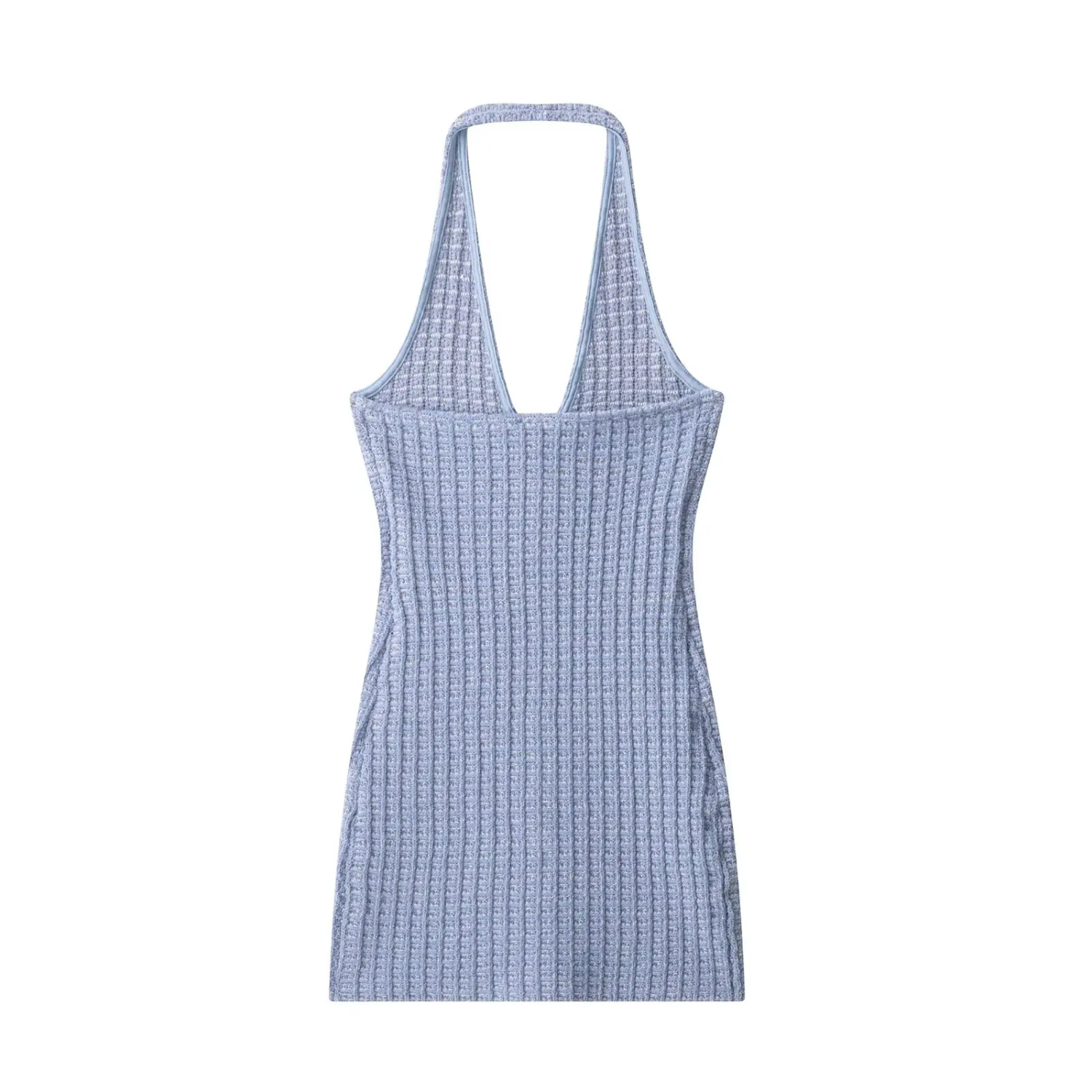 Freya | Halter Neck Backless Sleeveless Mini Dress with Button Front