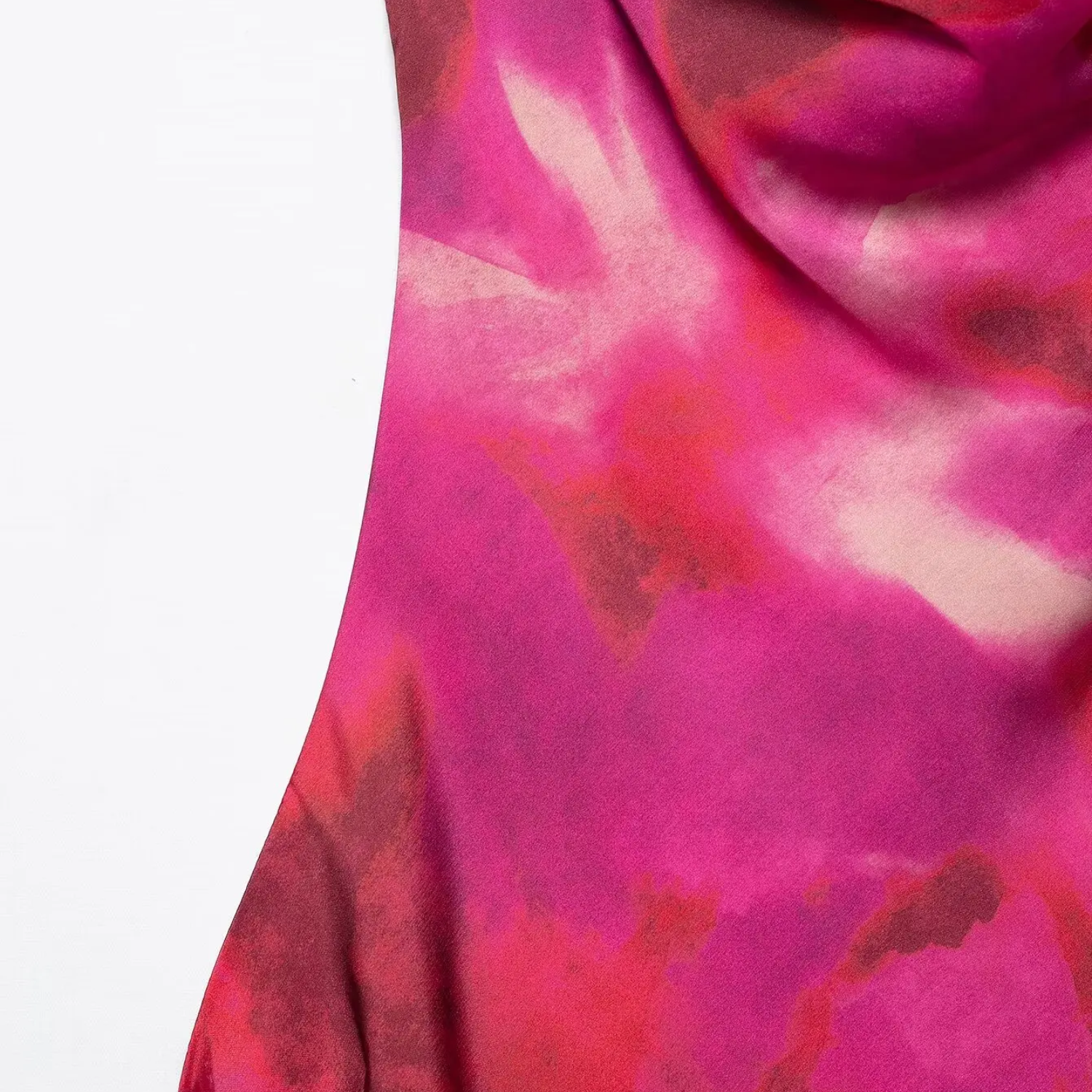 Sophie | Silk Satin Printed Sleeveless Midi Dress