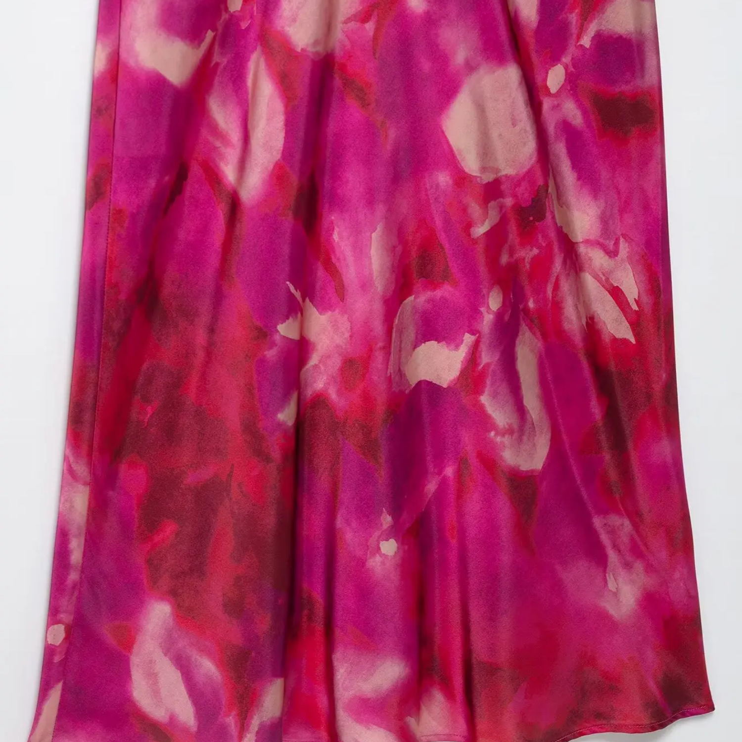 Sophie | Silk Satin Printed Sleeveless Midi Dress